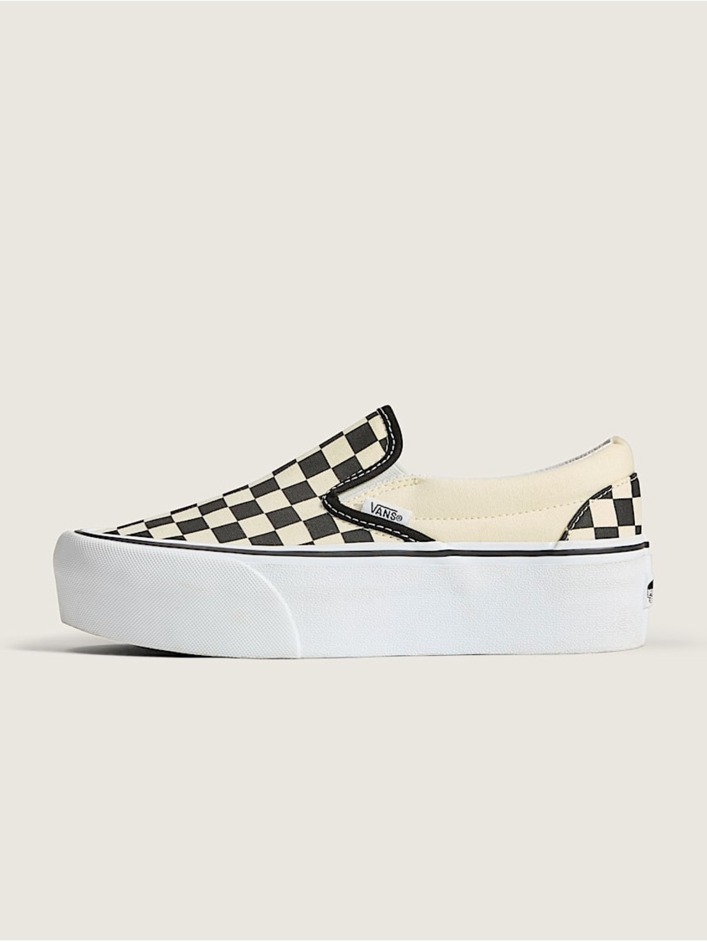 Vans Classic Slip-On Stackform Checkerboard Black White Size 6.5 NWOB